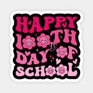Happy 100th Day of School - Fun and Cute Retro Flower Design Magnet