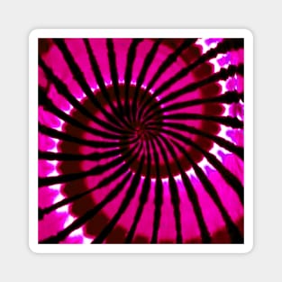 Spiral Pink Black Burgundy Tie Dye Magnet