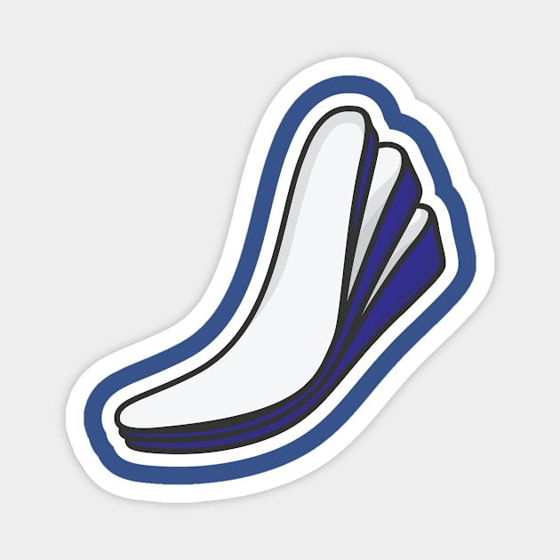 Three-Layered Shoes Arch Support Insoles Sticker vector illustration. Fashion object icon concept. Comfortable shoe arch support insole sticker design icon with shadow. Magnet by AlviStudio