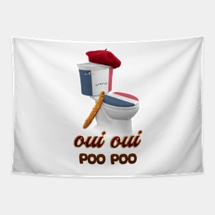 oui oui poo poo french toilet Tapestry