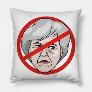 Theresa May No Road Sign Illustration Pillow