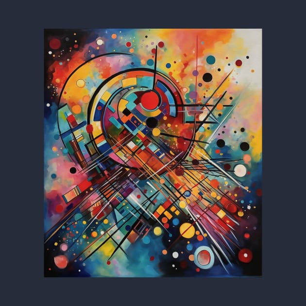 Colorful Music Geometric Abstract Painting by Blue Planet Boutique