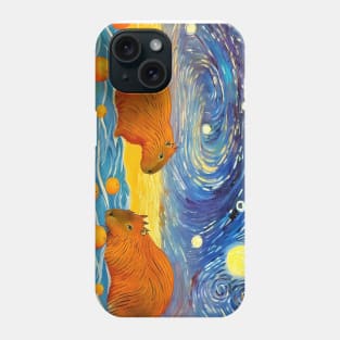 capybara Impressionism starry sky Phone Case