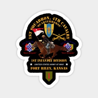 1st Squadron, 4th Cavalry - 1st Inf Div - Devil Bde - Ft Riley, KS w Rider X 300 Magnet