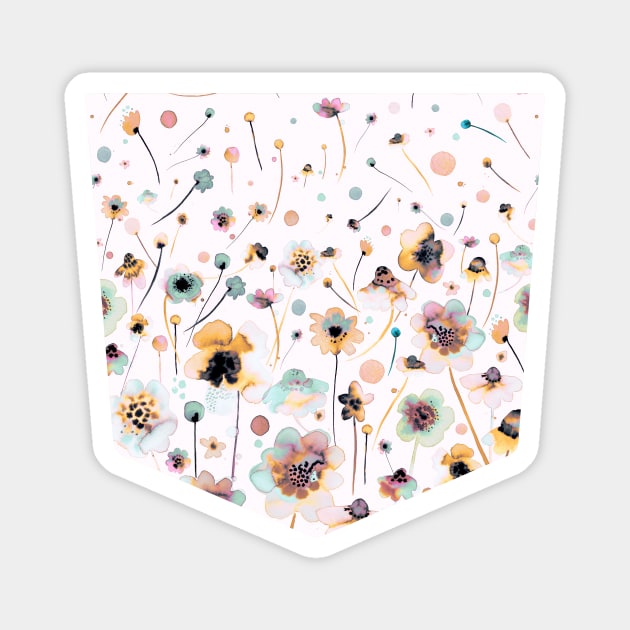 Pocket - INK SOFT FLOWERS SUNSHINE DEGRADE Magnet by ninoladesign