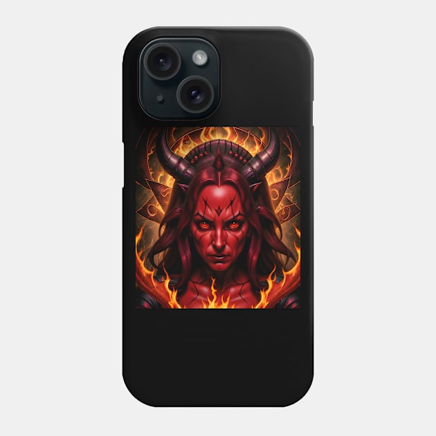 Devil Girl Furious Phone Case by frankjoe