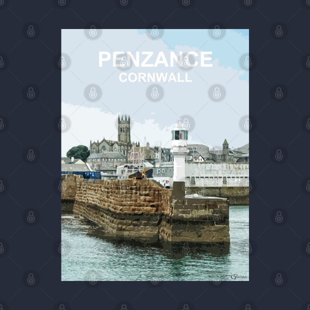 Penzance Harbour Cornwall. Cornish gift. Travel poster by BarbaraGlebska