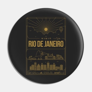 Rio de Janeiro Minimal Lineal Poster Pin