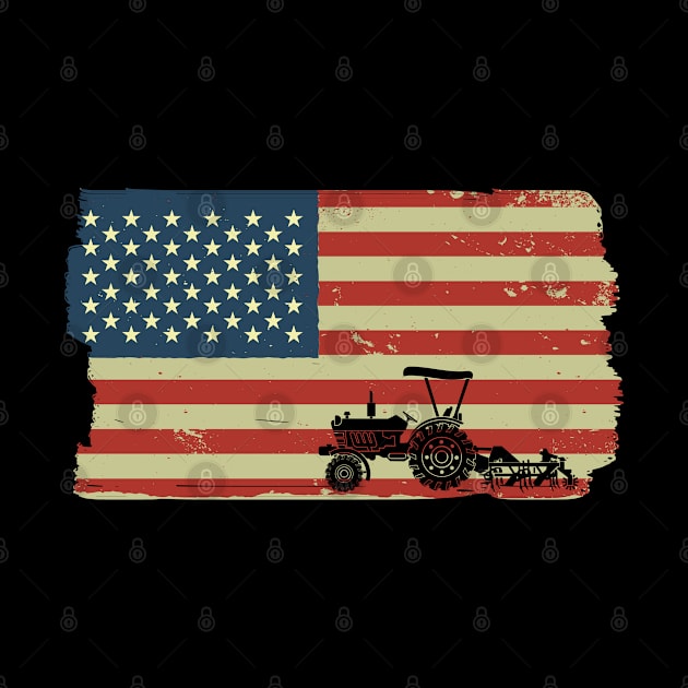 USA Flag Tractor American Farmer by tobzz