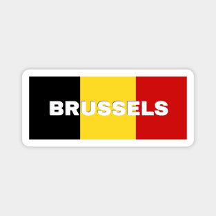 Brussels City in Belgian Flag Magnet