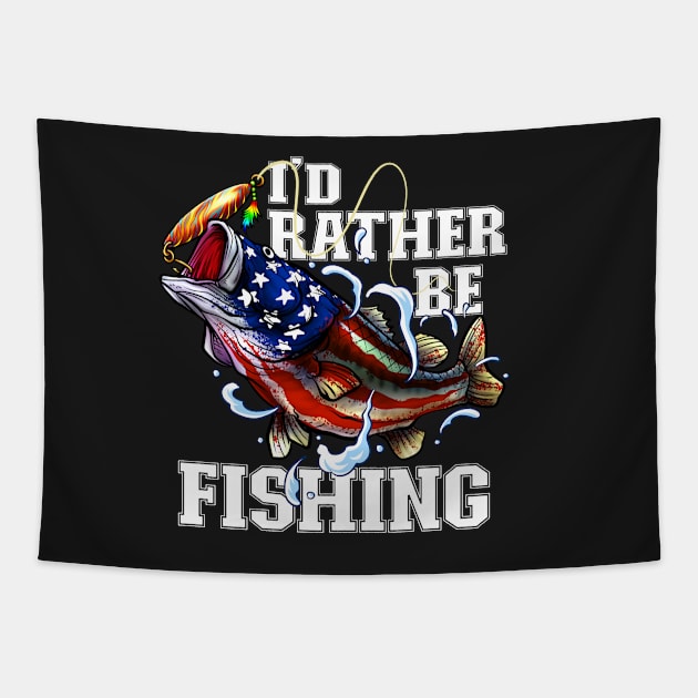 I'd Rather Be Fishing - Fisherman Tapestry by BDAZ