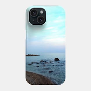 Quiet shore of the Adriatic sea with a lot of small rocks in it Phone Case