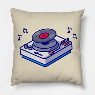 Turntable With Vinyl Cartoon Pillow