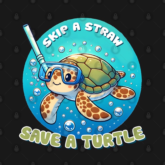Skip a straw Save a turtle by MZeeDesigns