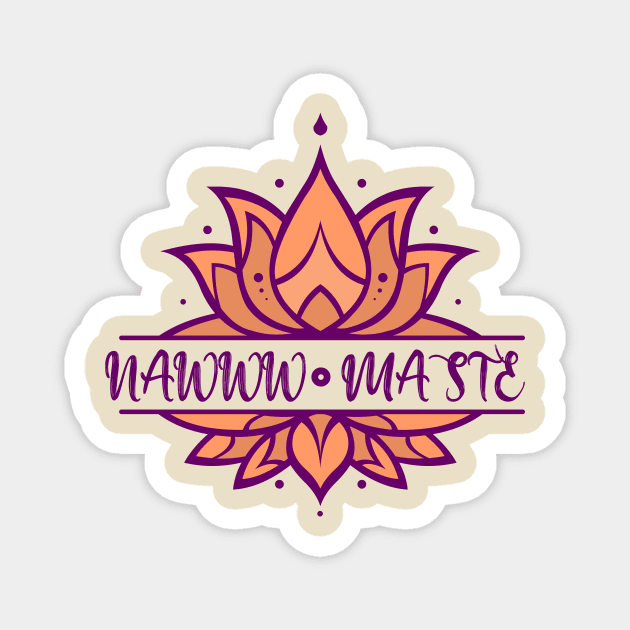 Namaste Purple Lotus Magnet by storyanswer
