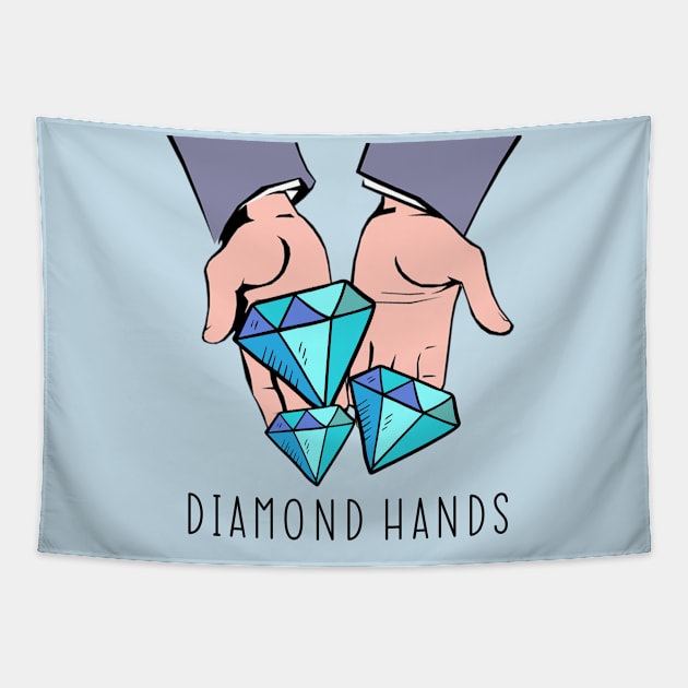 Diamond Hands - Crypto Design Tapestry by SeikoDesign