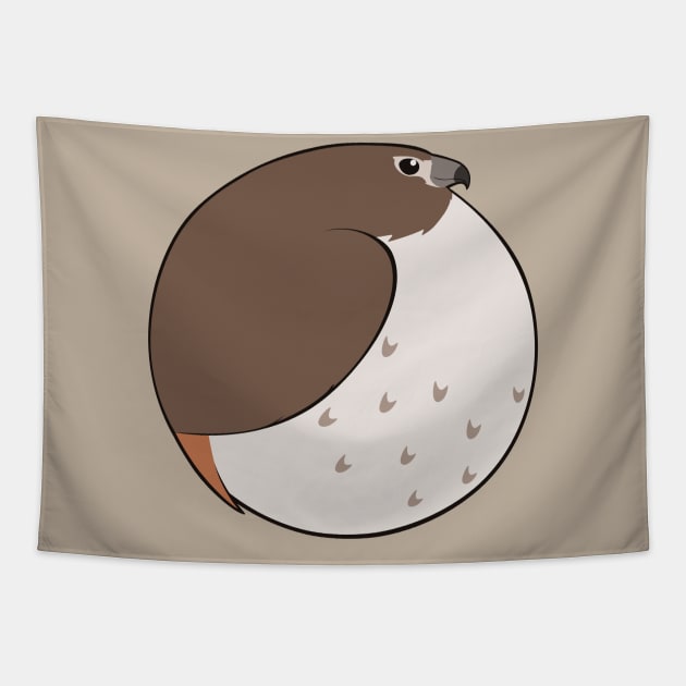 Bird Balls - Red tailed Hawk, Light Color Morph Tapestry by Naturally Curvy