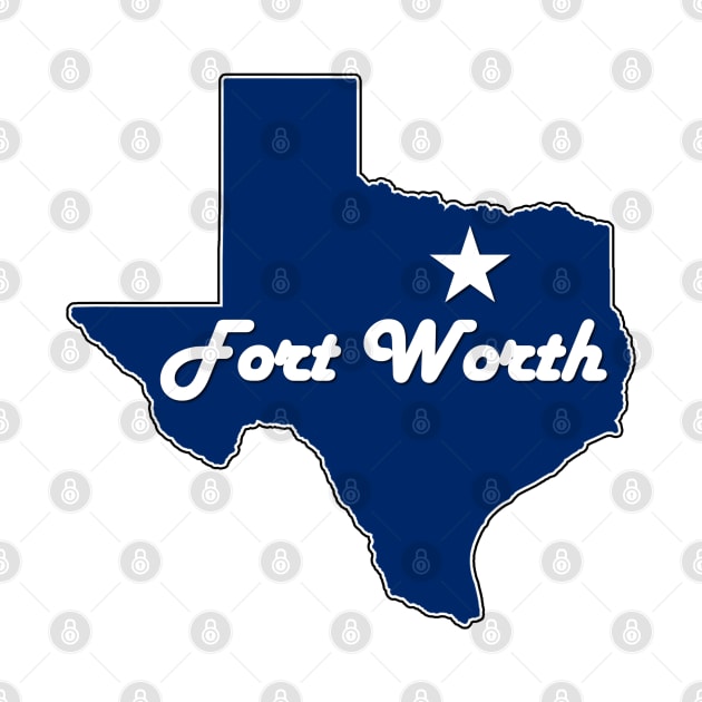 Fort Worth Texas Navy Blue Lone Star State Map Texan by Sports Stars ⭐⭐⭐⭐⭐