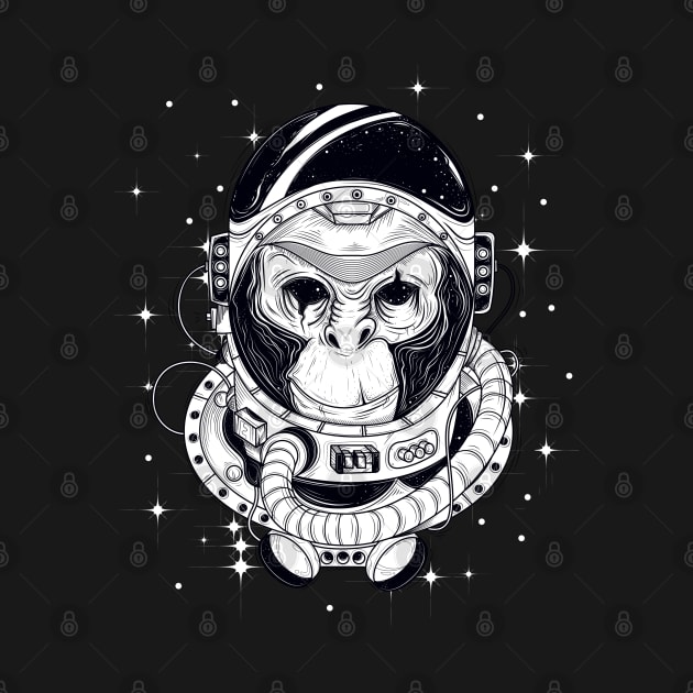 Manga Style Astronaut monkey in space suit by GothicDesigns