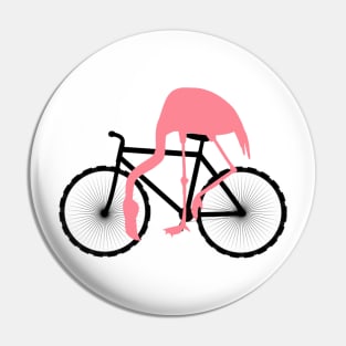 Funny Pink Flamingo Riding Bicycle Pin