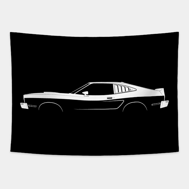 Ford Mustang II Cobra II (1977) Silhouette Tapestry by Car-Silhouettes