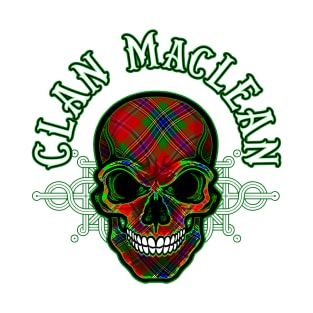 Scottish Clan MacLean Tartan Celtic Skull T-Shirt