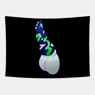 NSFW Blue and Green Fantasy Dick Tapestry