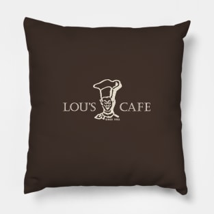 Lou's Cafe - Hill Valley's Finest - Dark Background Pillow