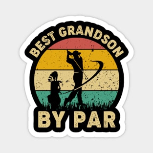 Vintage Best Grandson By Par Funny Golfing Golf Player Gift Magnet