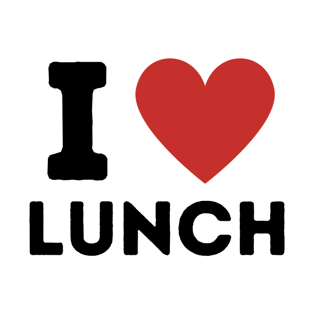 I Love Lunch Simple Heart Design by Word Minimalism