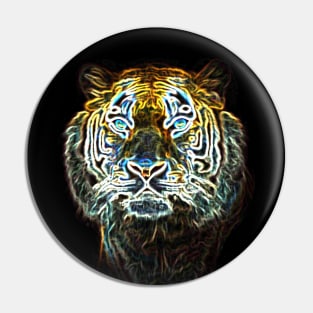 Tiger Head Electric Silhouette 01 Pin