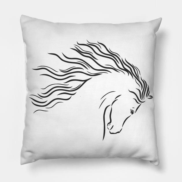 beautiful horse head Pillow by Elala