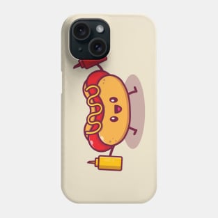 Cut Hot Dog Holding Mustard And Sauce Phone Case