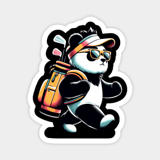 Golf Novelty Panda in Sunglasses Golfing Funny Golf Magnet