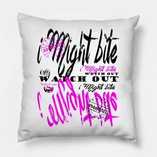 I Might Bite Street Art Street Wear Pillow