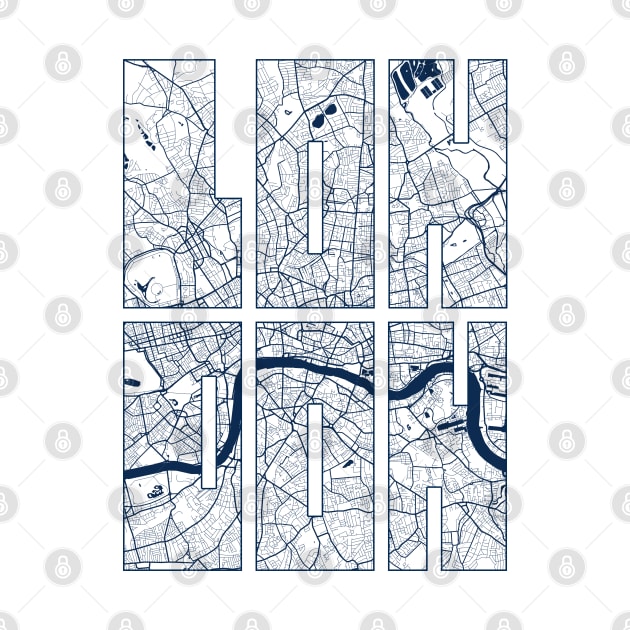 London, England City Map Typography - Coastal by deMAP Studio