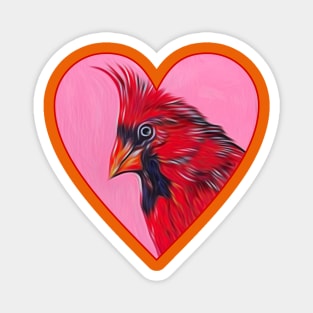 Cardinal  Heart Tribute Magnet