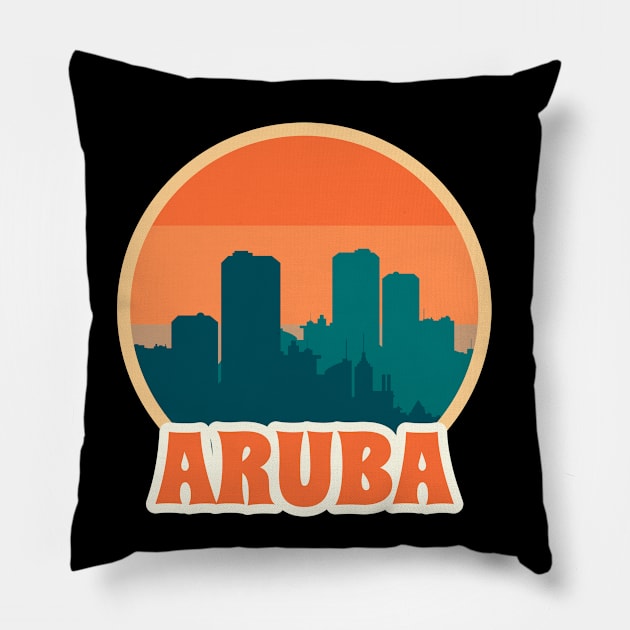 Vintage Aruba Pillow by Insert Place Here