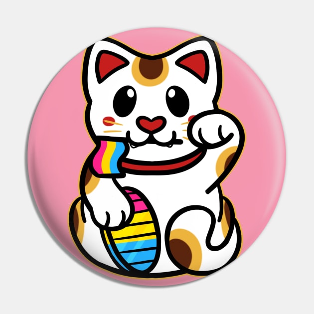 LGBTQ+ Pride Lucky Cat - Pansexual Pin by leashonlife