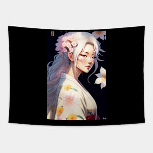 Cute Japanese girl anime,Vintage 90's anime style Tapestry