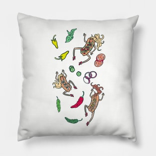 Hot dog party babes Pillow