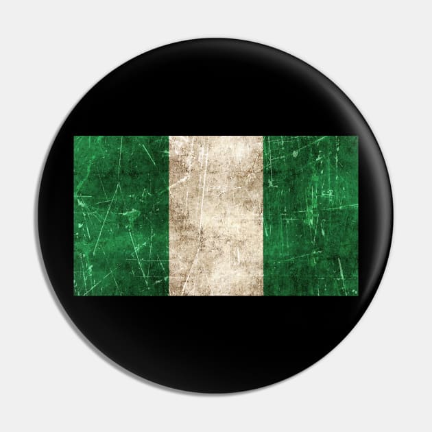 Vintage Aged and Scratched Nigerian Flag Pin by jeffbartels