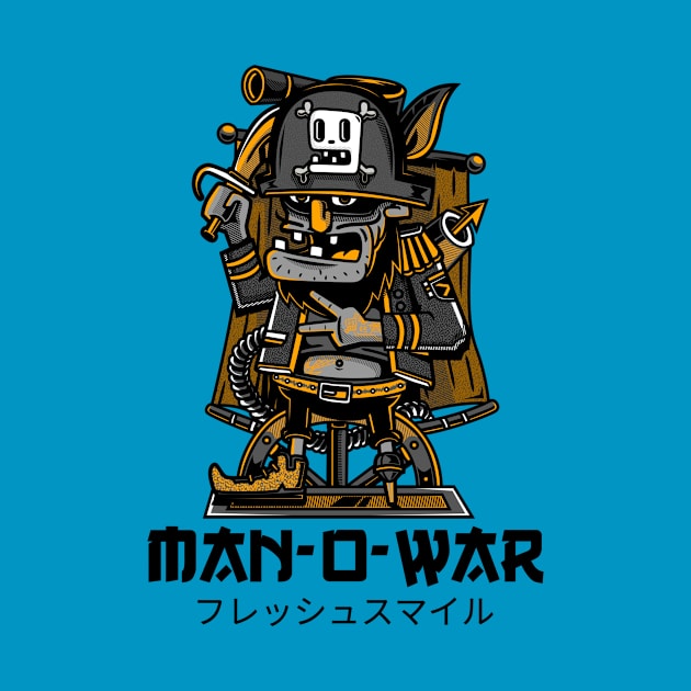 Man-O-War Pirate Funny Cartoon Characters by BradleyHeal