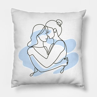 Elegant Sapphic Line Art Pillow