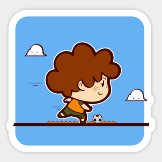 Painting For Kids Playing Football Sticker Teepublic