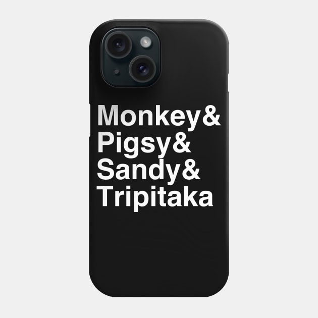 Monkey Magic Helvetica Text (White Print) Phone Case by RCDBerlin