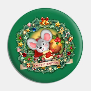 baby's 1 st christmas Pin