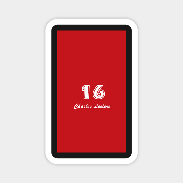 Charles Leclerc 16 minimalist number and name cover Magnet by Simoss01