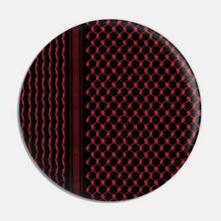 Palestinian Hatta Kufiya Folk Pattern #2-Red, Palestine Arabic Traditional Keffiyeh Design Pin