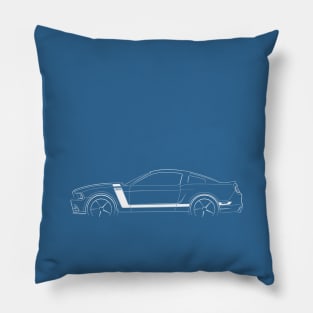 2013 Ford Mustang Boss 302 - profile stencil, white Pillow